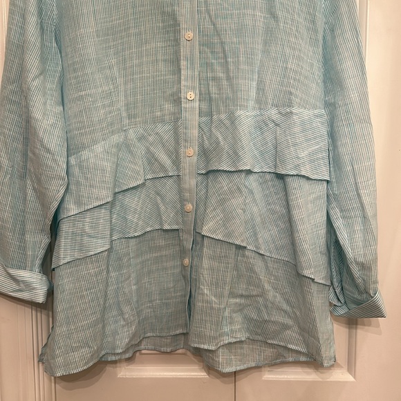Chico’s Ruffle Stripe Blouse - Picture 5 of 7
